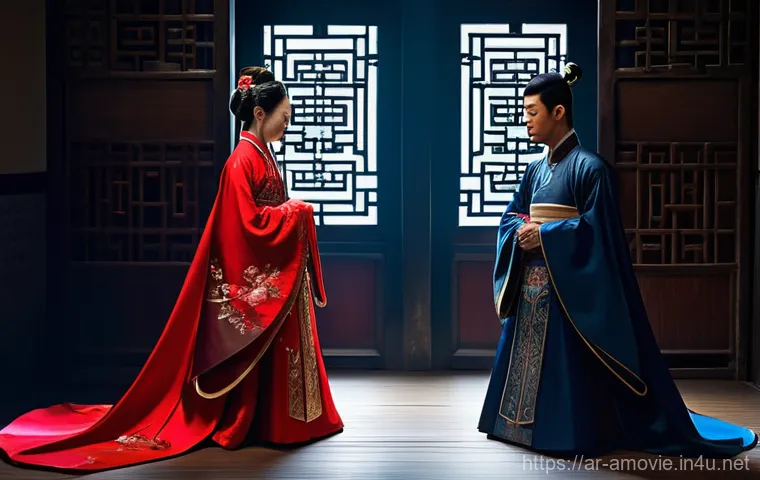 장예모 영화  연인  촬영 비화 - **Prompt:** A graceful woman, inspired by the character Mei from "House of Flying Daggers," stands e...