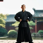 홍콩영화  황비홍  시리즈 분석 - **Prompt:** A dignified and wise East Asian martial arts master, resembling Jet Li's iconic portraya...