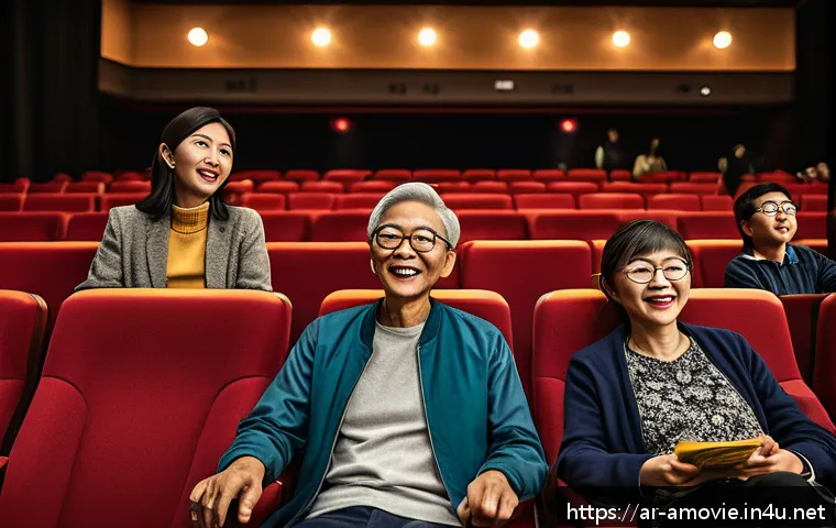 영화  무림 고수  홍콩과 대만 흥행 차이 - A vibrant cinematic scene set in a Taiwanese movie theater during a festive holiday, showcasing an e...